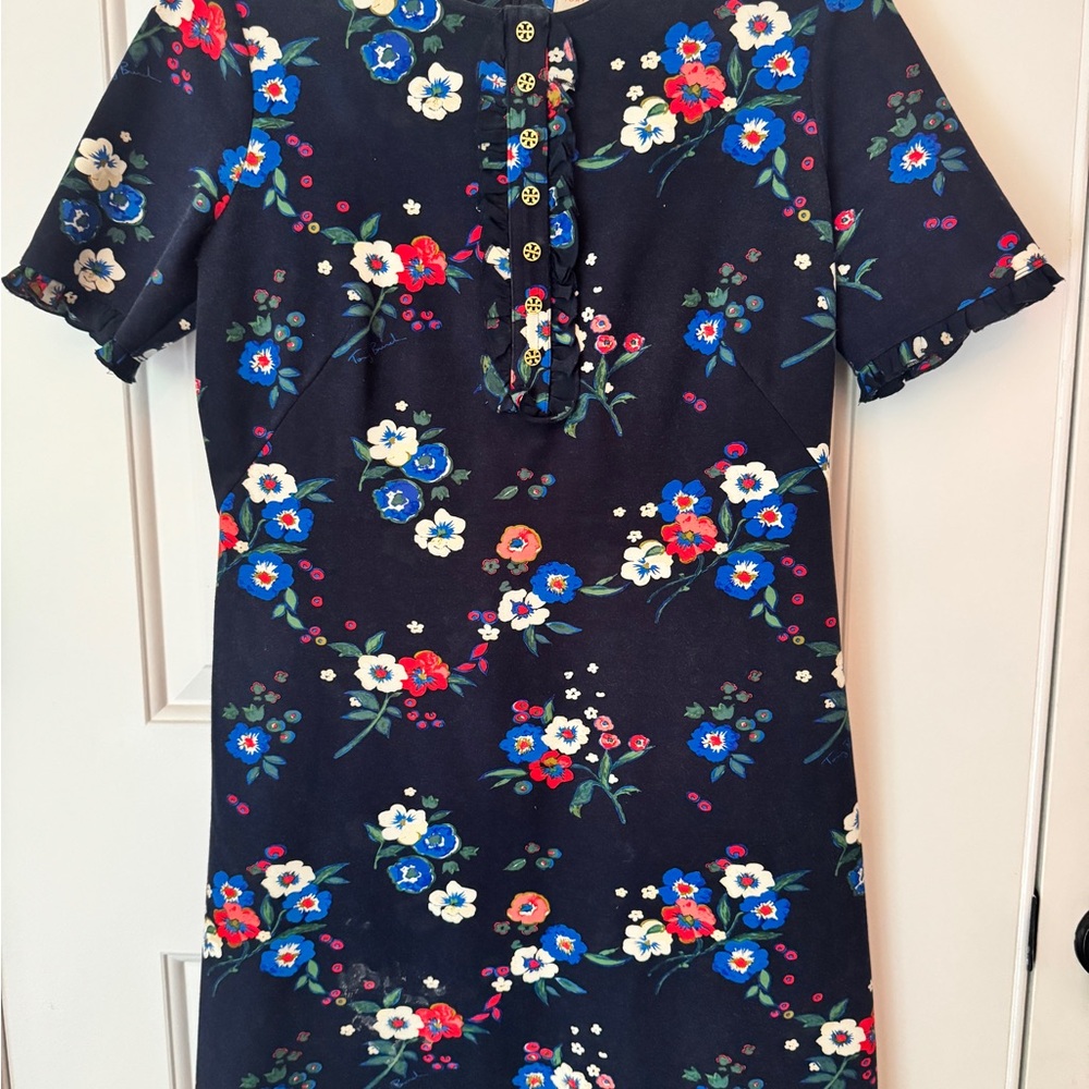 Tory Burch Navy Floral Mini Dress